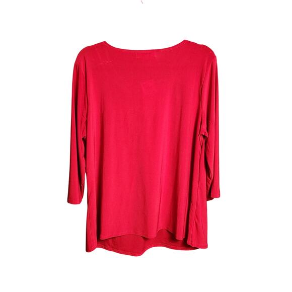 Diana Belle Woman Red Cut-Out Neck Studded Top – Size 1X NWT - Picture 3 of 7